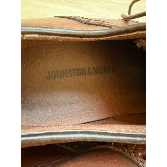 Johnson & Murphy Leather Oxford Dress Shoes Wingtip Lace Up Brown Classic size 8 - Picture 9 of 9
